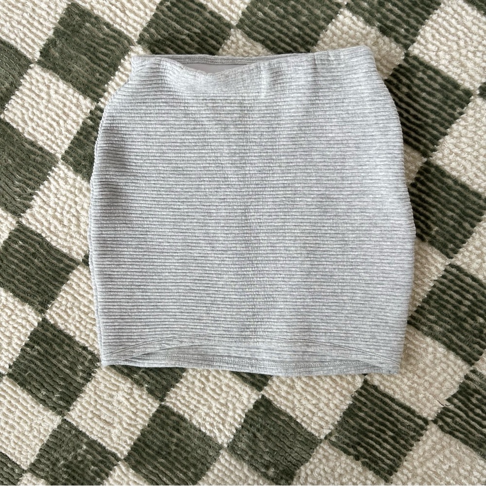 Talula ribbed mini skirt in soft gray